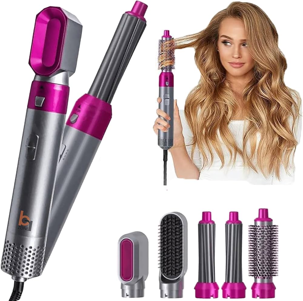 5 In 1 Wrap (Hot Air Brush + Hair Styler + Hair Starightning Brush + Automatic Curler)