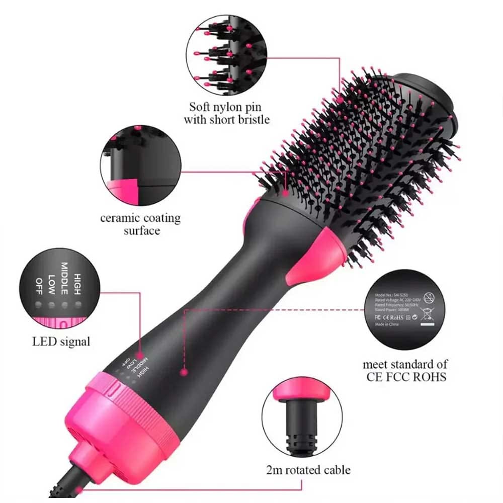 Hot Air Brush (Hair Dryer + Straightner)